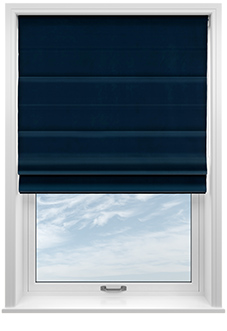 Ultra Luxe Velvet, Deep Blue - Roman Blind